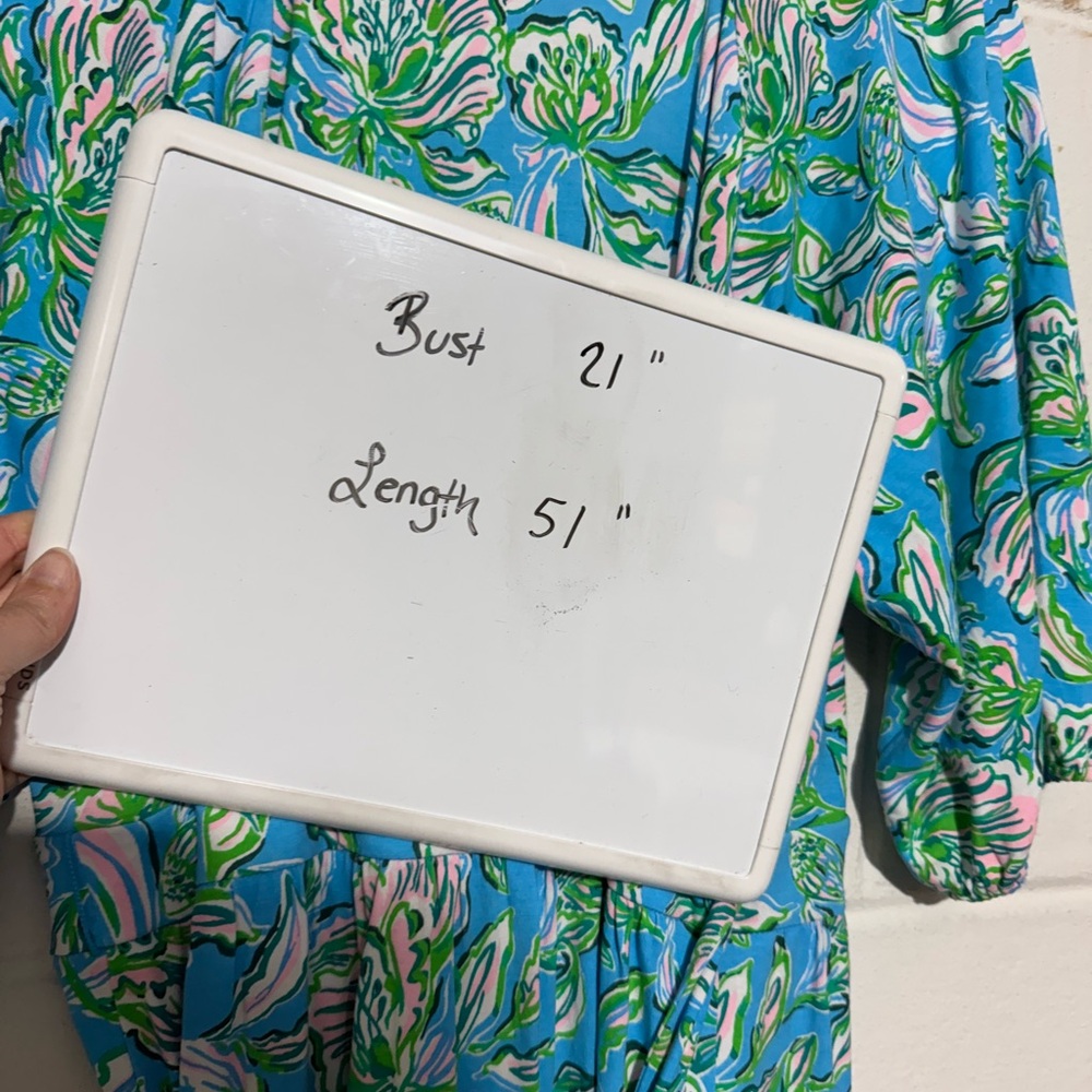 Lily Pulitzer NWOT Brantley Midi Wrap Dress Chick Magnet Print 100% Cotton Large - Picture 5 of 6